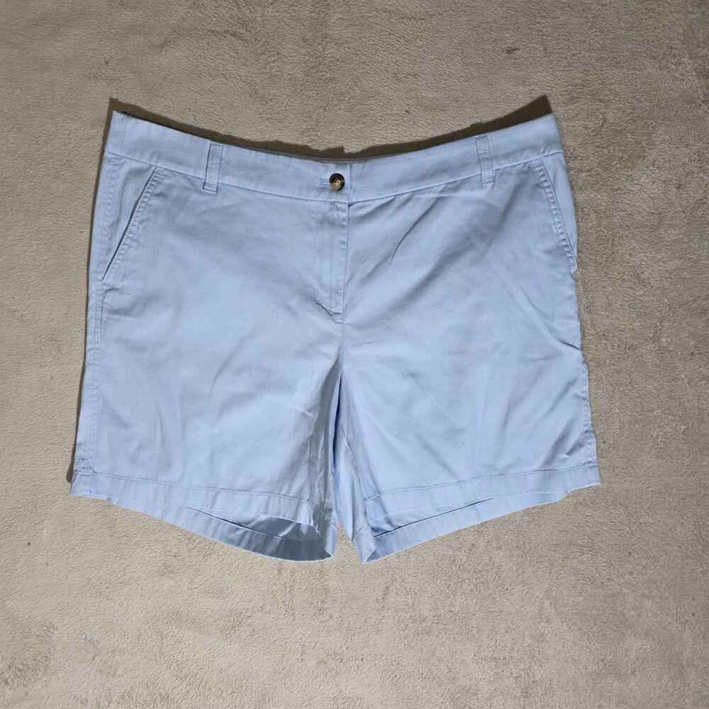 J.crew Classic Womens Chino Shorts Blue Sz 16